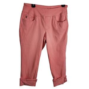 Belle by Kim Gravel Petite Flexibelle Cuffed Jeans 12P Sunrise Pink Knit A345863